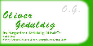 oliver geduldig business card